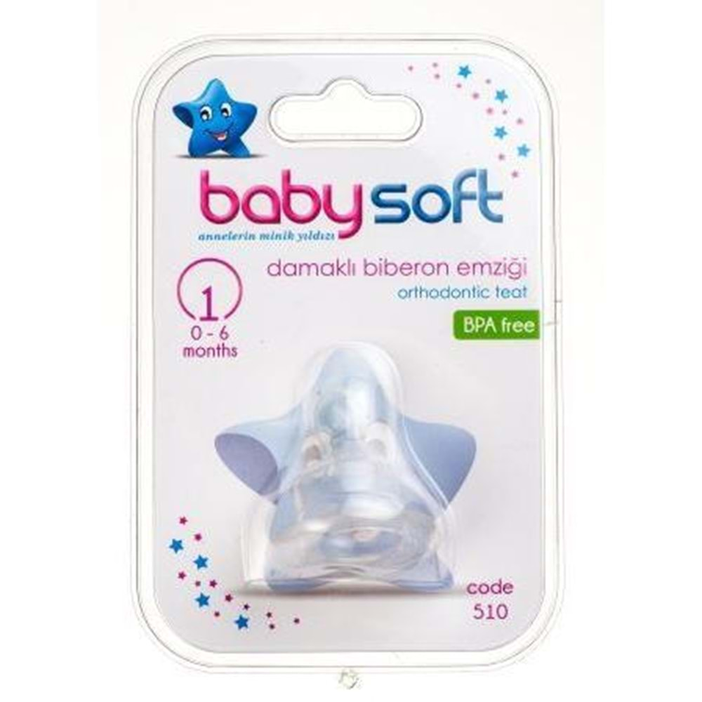 BABYSOFT 510 BİBERON EMZİĞİ DAMAK.NO.1