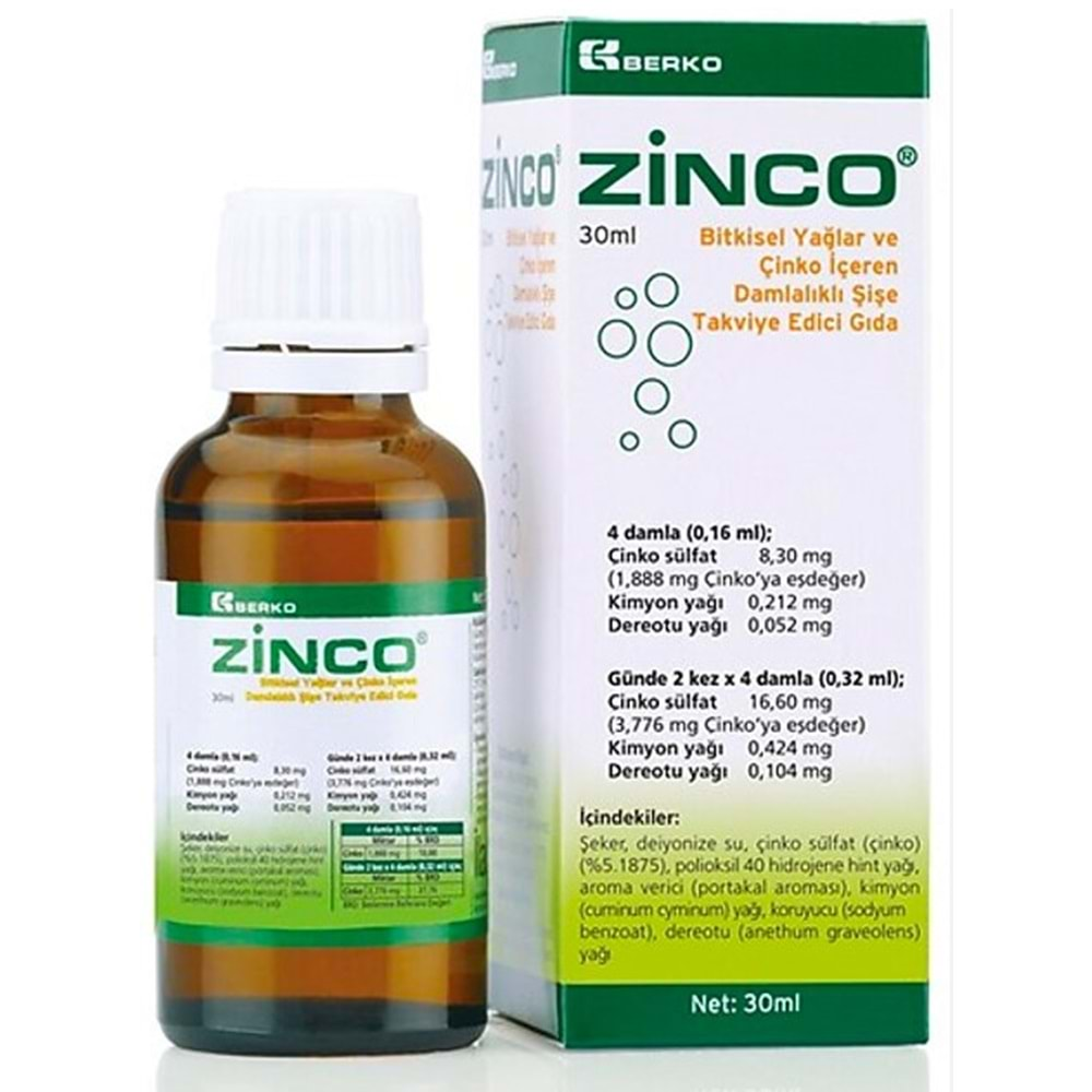 ZİNCO GAZ DAMLASI 30 ML