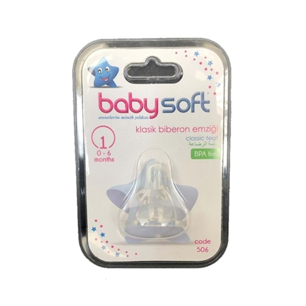 BABYSOFT 506 KLASİK BİBERON EMZİGİ NO 1