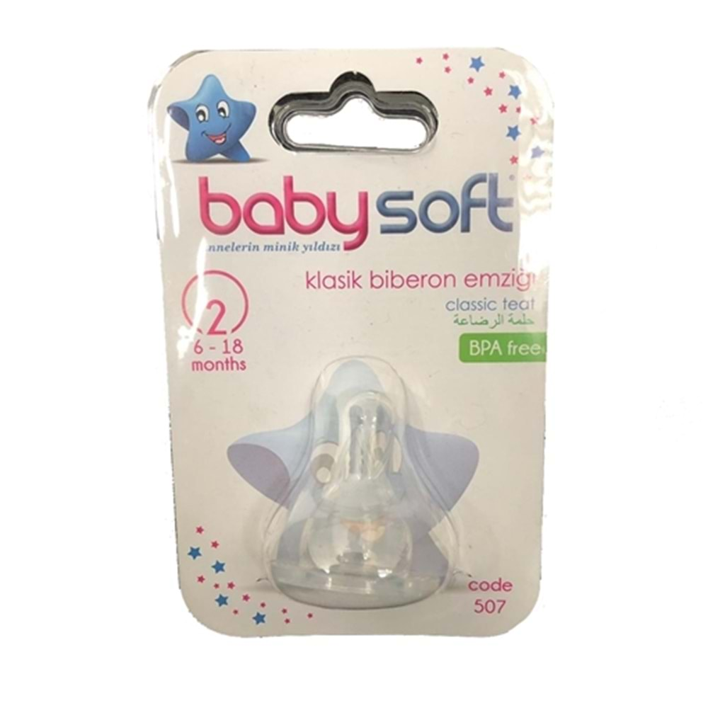 BABYSOFT 507 KLASİK BİBERON EMZİGİ NO.2