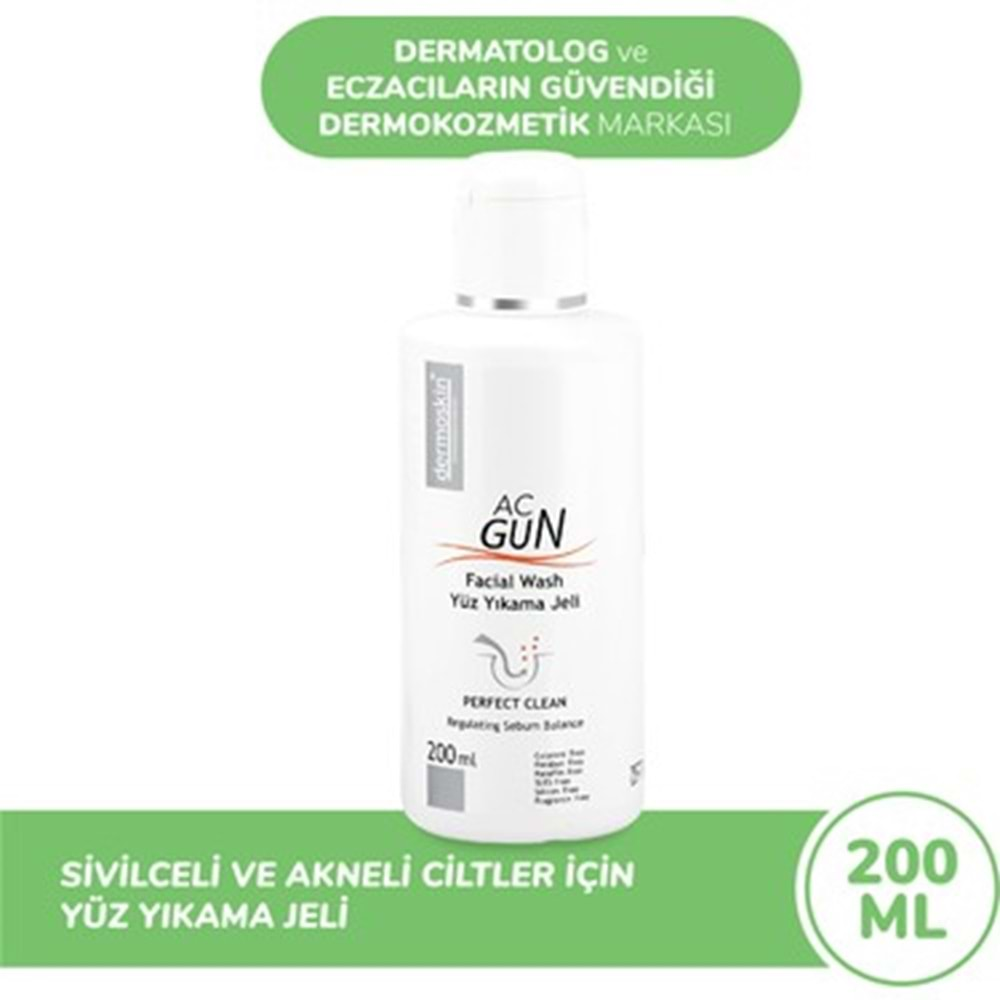 DERMOSKİN ACNEGUN YÜZ YIKAMA JELİ 200 ML