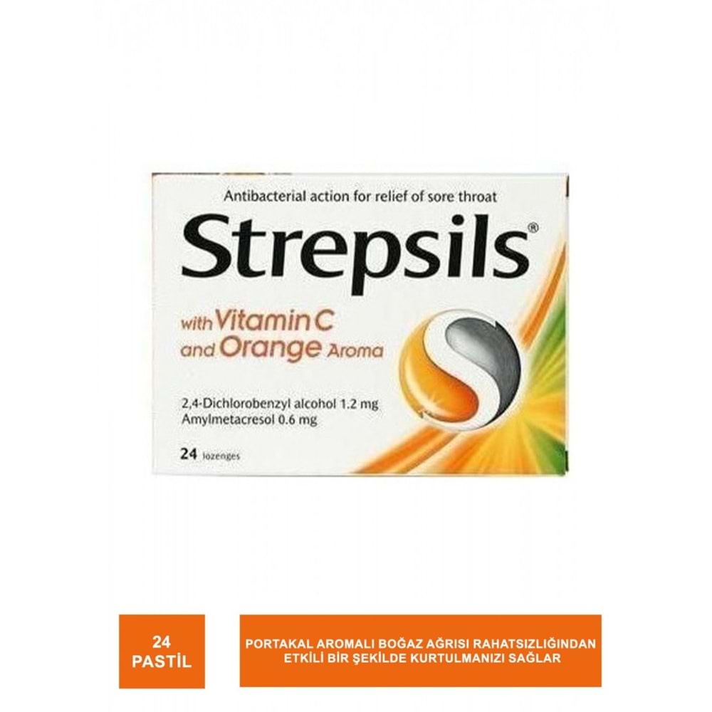 STREPSİLS BOĞAZ PASTİLİ PORTAKALLI 24 LÜ
