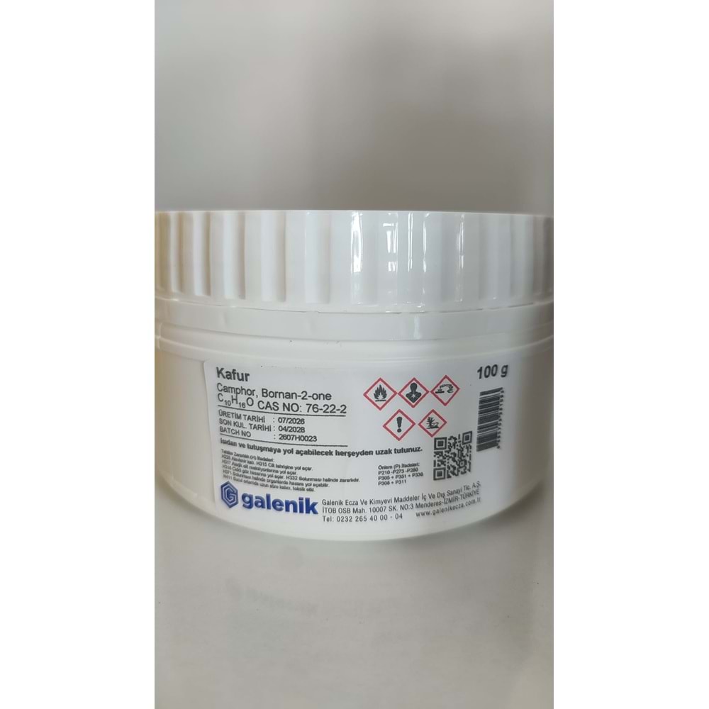 KAFUR (CAMPHRE) 100 GR GALENİK