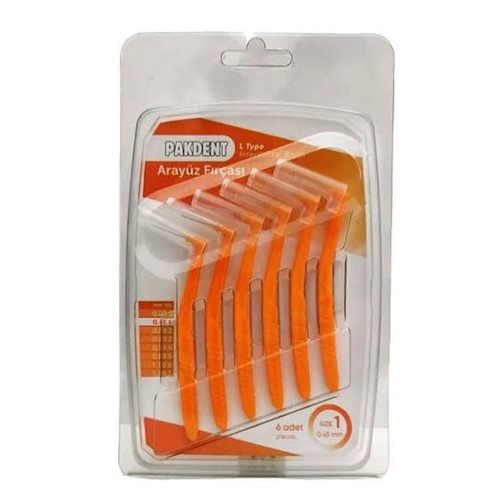 PAKDENT ARAYÜZ FIRÇASI L TİPİ NO: 1 0.45 MM ( DİŞARASI)