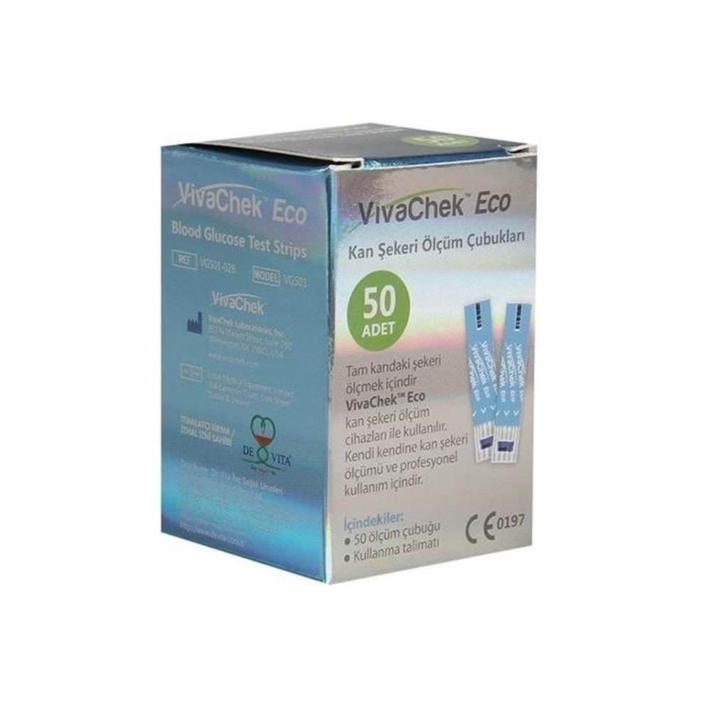 VİVACHECK EKO ŞEKER ÖLÇÜM STRİBİ 50 Lİ