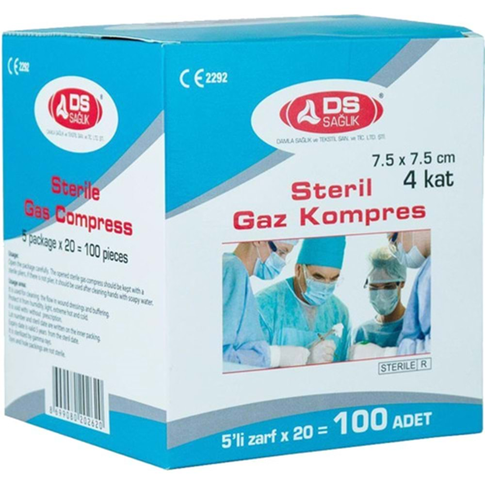 DAMLA GAZ KOMPRES 7,5*7,5 100 PK