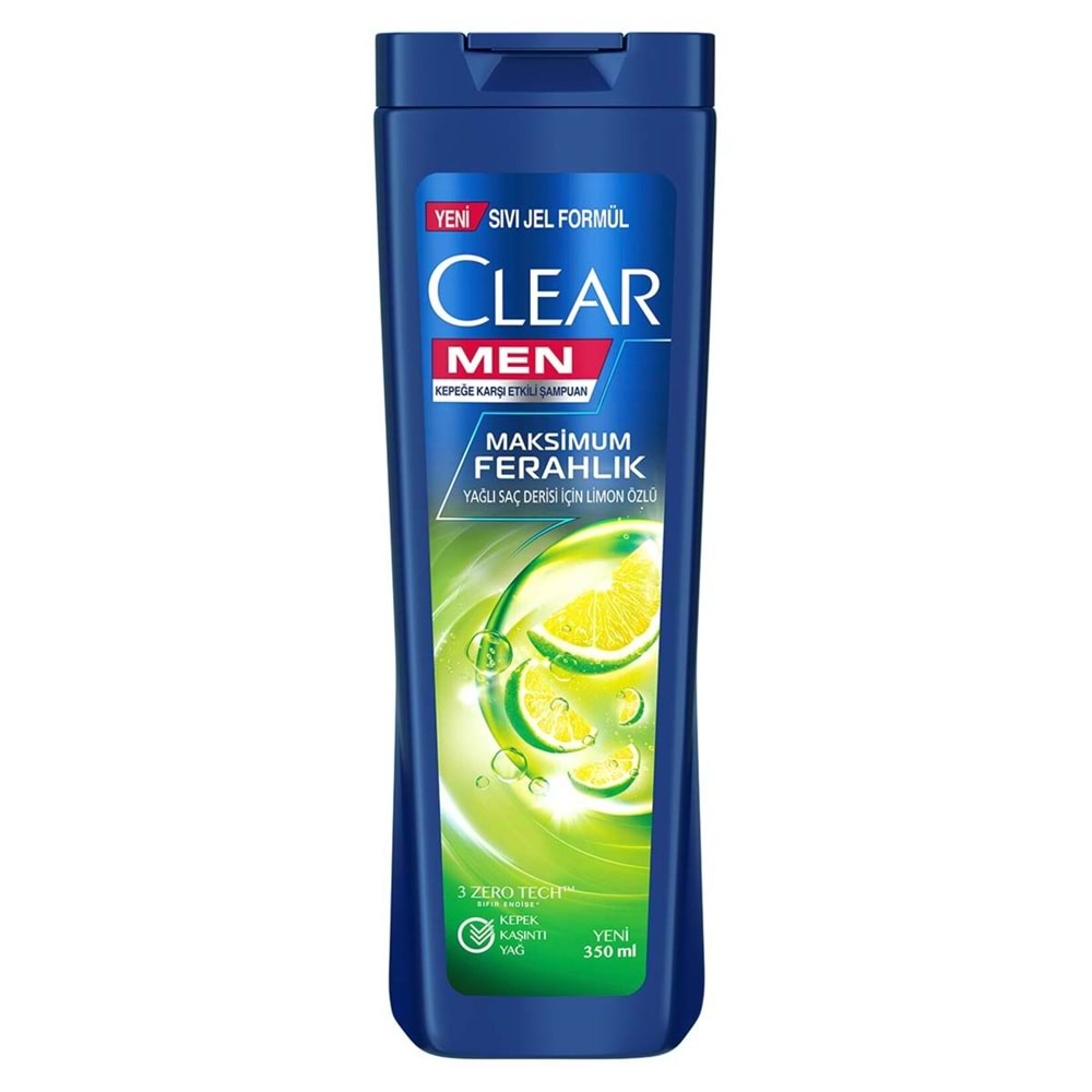 CLEAR MEN ŞAMPUAN 350 ML MAKSİMUM FERAHLIK LİMON ÖZLÜ