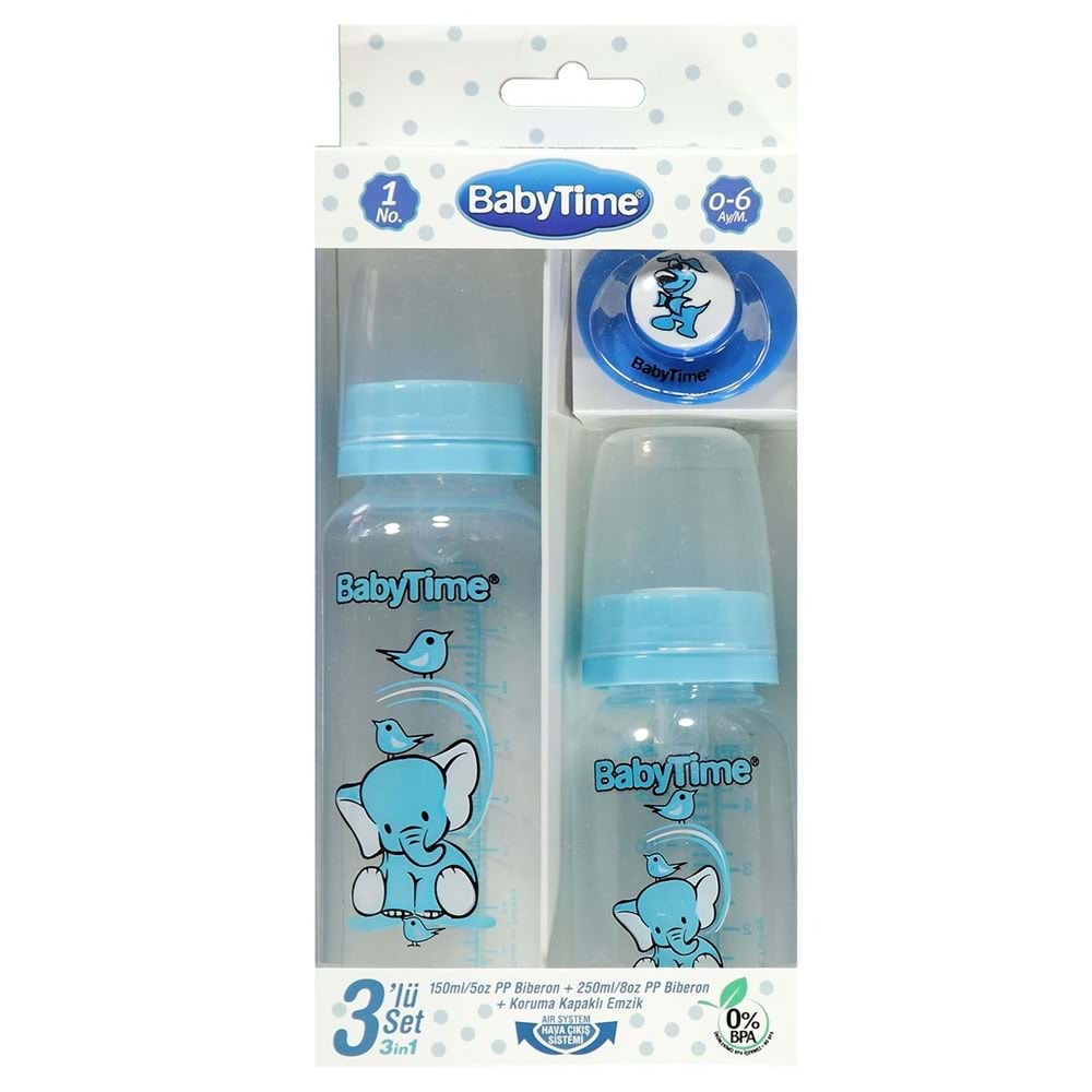 BABY TİME BİBERON BEBEK SET 3LÜ NO 1