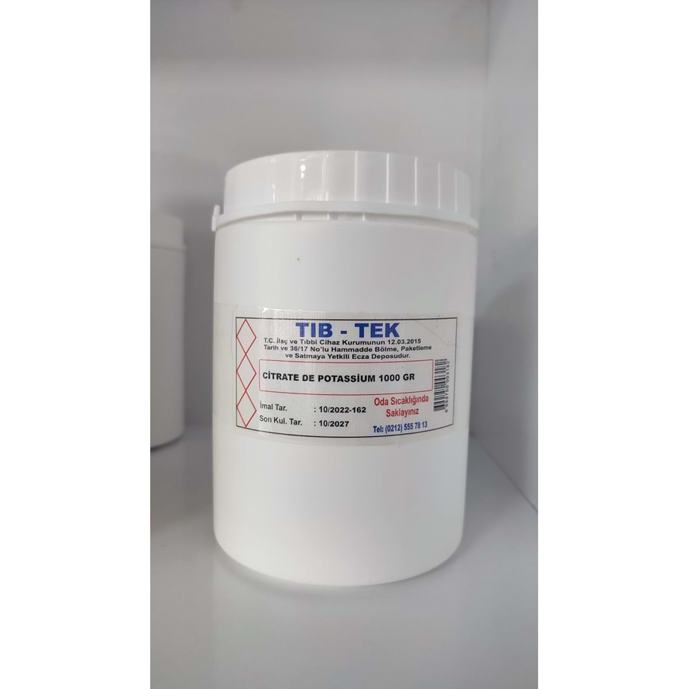 POTASYUM SİTRAT 1 Kg TIBTEK
