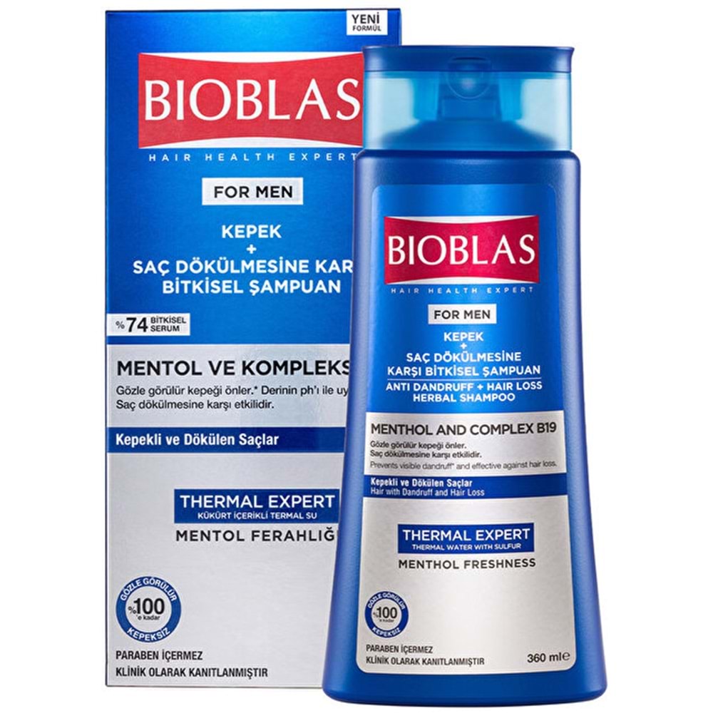 BİOBLAS ŞAMPUAN 360 ML KEPEK KARŞITI MENTOL