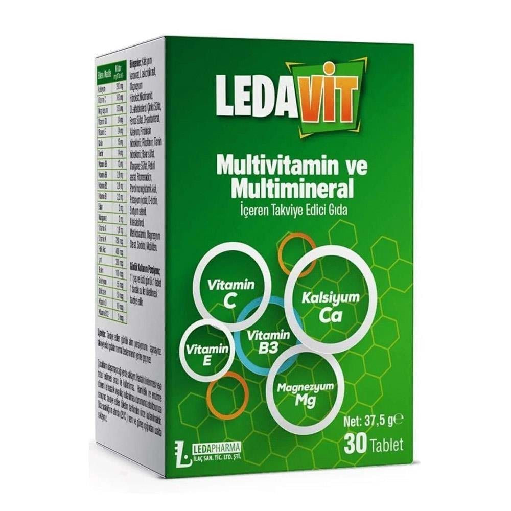 LEDAVİT MULTİVİİTAMİN VE MULTİMİNERAL 30 TABLET