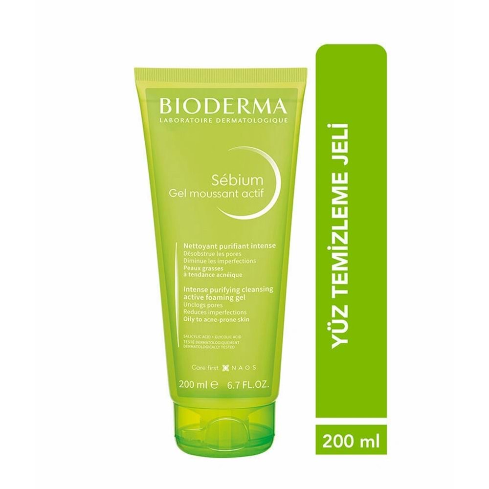 BİODERMA YÜZ YIKAMA JELİ SEBİUM GEL ACTİVE 200 ML
