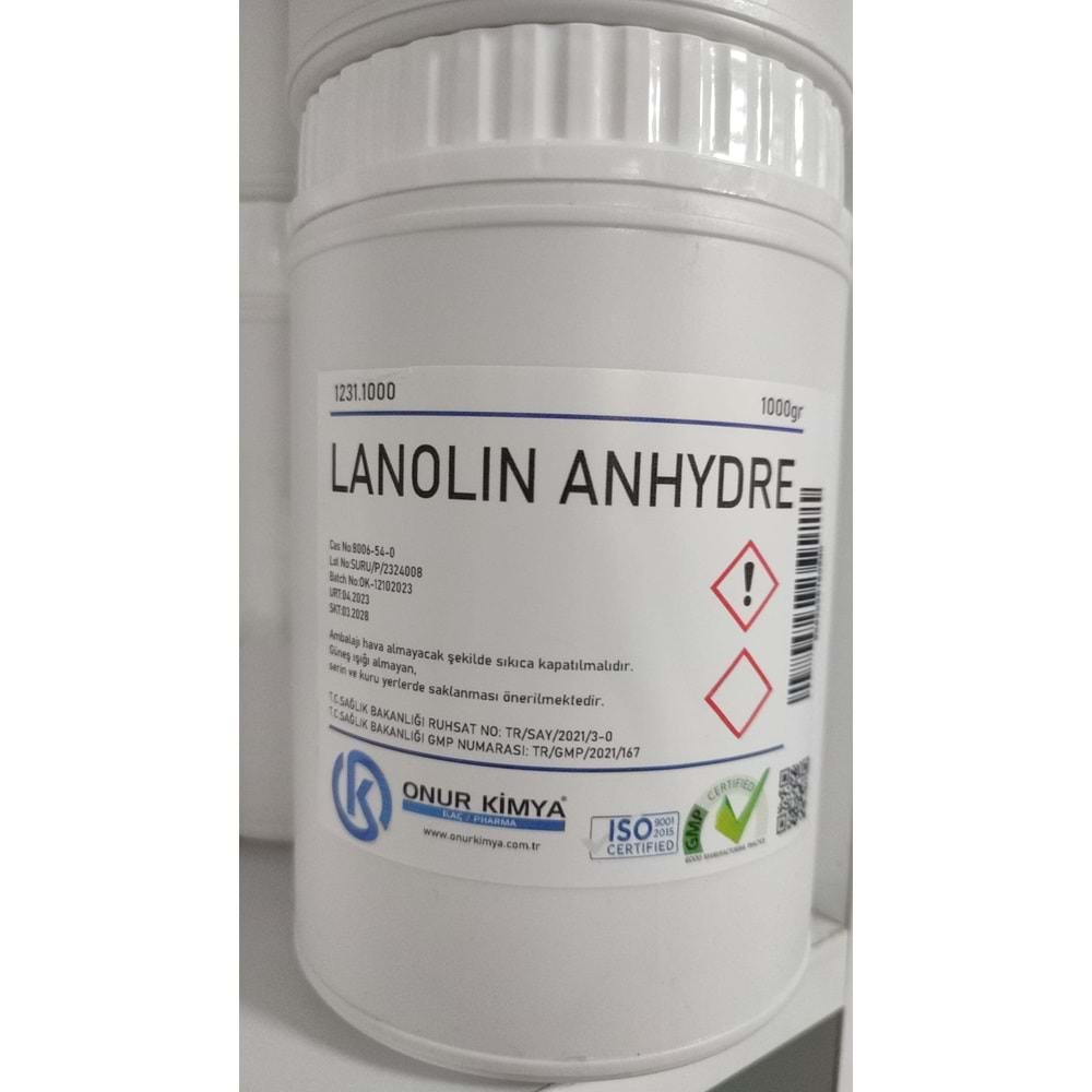 LANOLİN ANHYDRE 1000 GR ONUR KİMYA