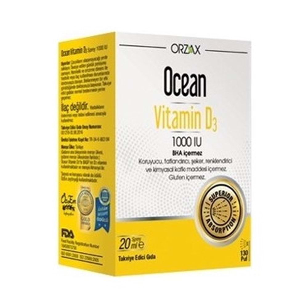 OCEAN VİTAMİN D3 SPREY 1000 IU 20 ML