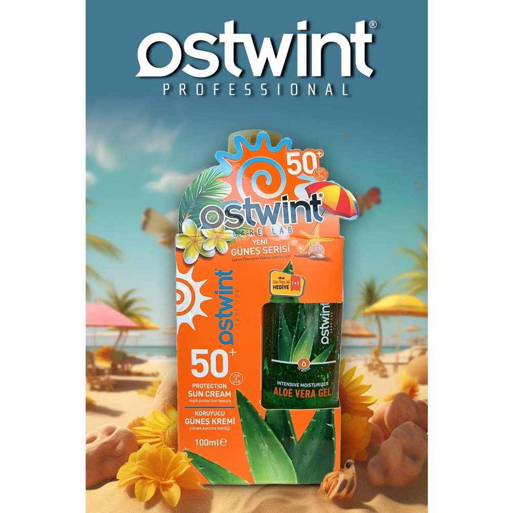 OSTWİNT GÜNEŞ KREMİ SPF 50+ 100 ML+ ALOE VERA JEL 100 ML HEDİYELİ