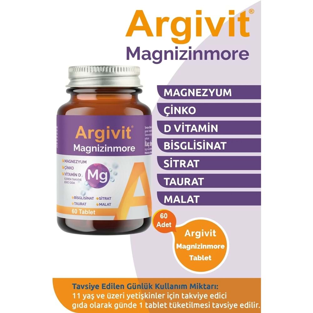 ARGİVİT MAGNİZİNMORE MAGNEZYU 60 TABLET