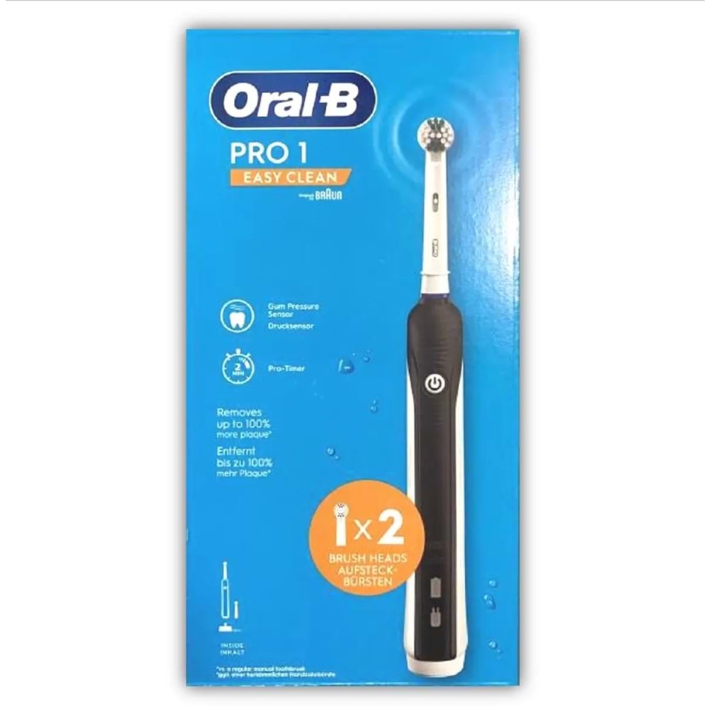 ORAL B ŞARJLI DİŞ FIRÇASI PRO1+2 YEDEK BAŞLIK HEDİYELİ