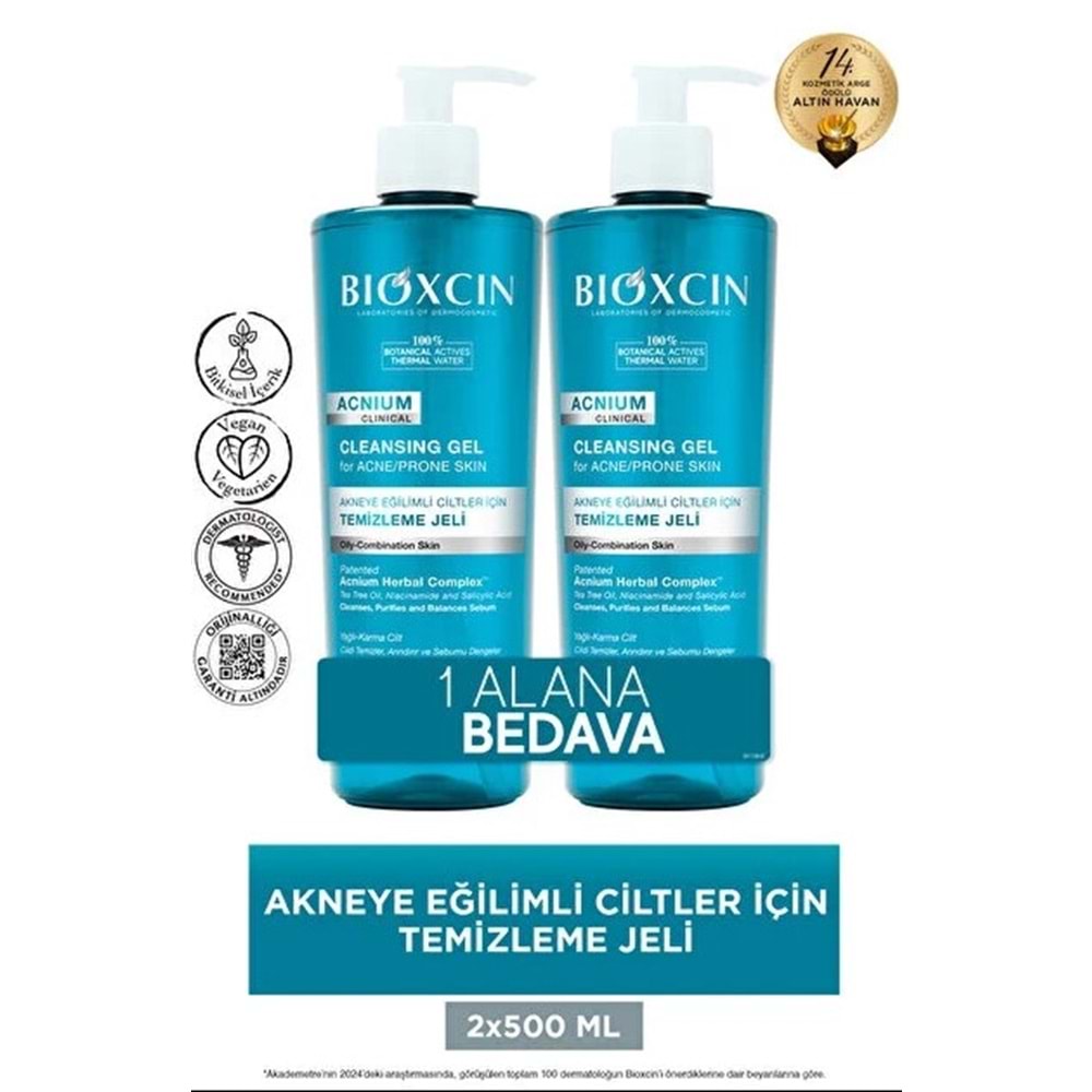 BİOXCİN ACNIUM YÜZ YIKAMA JELİ 500 ML 1+1 HEDİYELİ