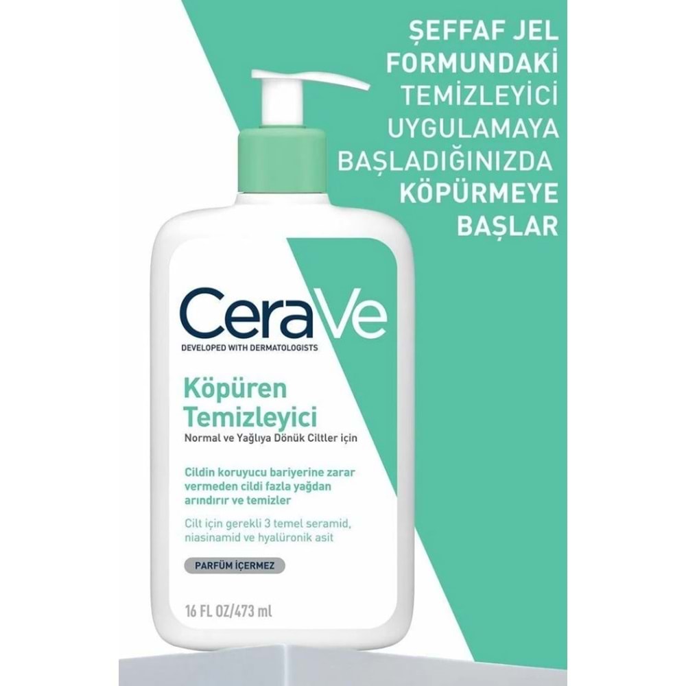 CERAVE FOAMİNG KÖPÜREN TEMİZLEYİCİ YÜZ YIKAMA JELİ 473 ML