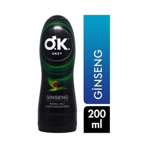 OKEY MASAJ JELİ GİNSENG 200 ML KAYGANLAŞTIRICI