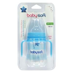 BABYSOFT 558 GENİŞ AĞIZLI KULPLU BİBERON 150 ML