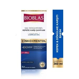 BİOBLAS ŞAMPUAN ÇİNKO MENTOL 360 ML (2Sİ1ARADA KREMLİ )