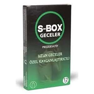 S BOX PREZERVATİF ÖZEL GECİKTİRİCİLİ 12 Lİ