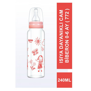 WEE 772 BABY ISIYA DAYANIKLI CAM BİBERON 240 ML