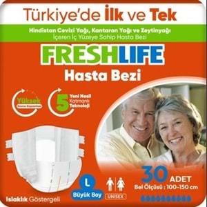 FRESHLİFE HASTA BEZİ BELBANTLI 30 LU LARGE