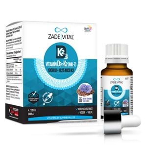 ZADE VİTAL D3K2 20 ML DAMLA KETENTOHUM YAĞI