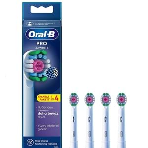 ORAL B ŞARJLI YEDEK BAŞLIGI 4 LÜ PRO 3D WHİTE