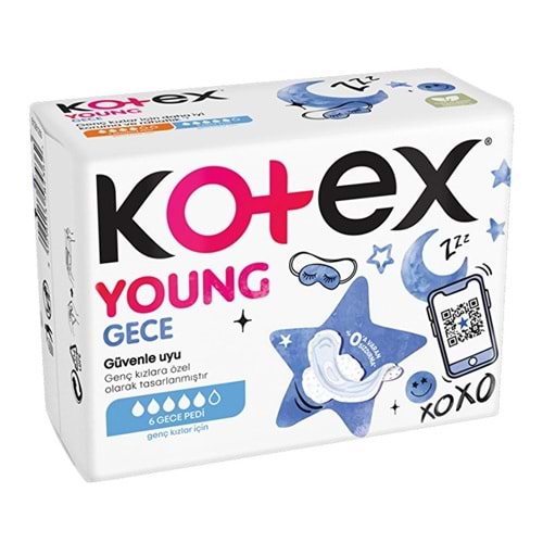 KOTEX YOUNG GECE EKSTRA PED 6 LI