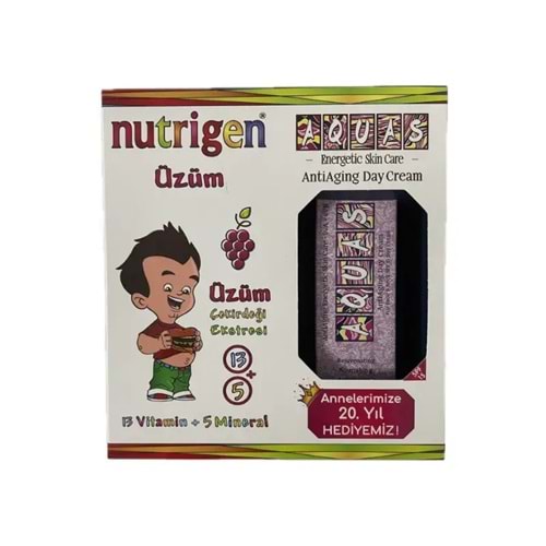 NUTRİGEN ÜZÜM ŞURUP 200 ML+ AQUAS ANTİ.AGİNG DAY HEDİYELİ
