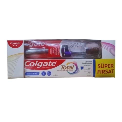 COLGATE TOTAL DİŞ MACUNU 50 ML+CHARCOAL FIRÇA SET