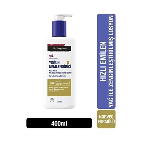 NEUTROGENA YOĞUN NEM YAĞ İLE ZENGİNLEŞTİRİLMİŞ VÜCUT LOSYONU 400 ML