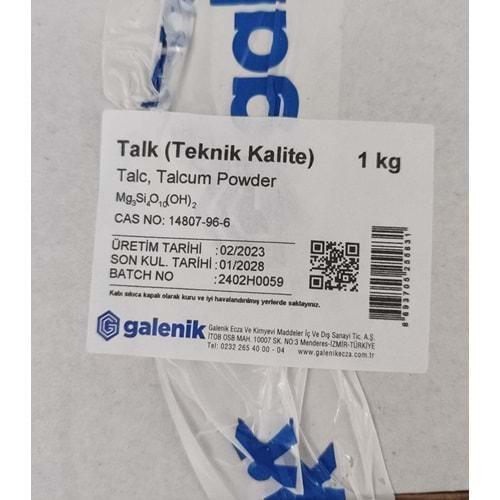 TALK PUDRA 1 KG(TEKNİK KALİTE) GALENİK