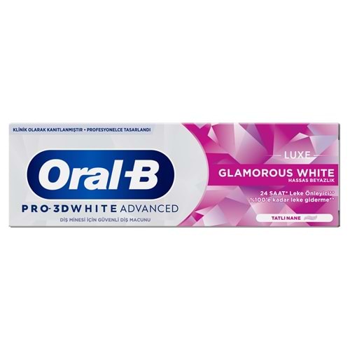 ORAL B DİŞ MACUNU LUXE HASSAS BEYAZLIK TATLI NANE 75 ML