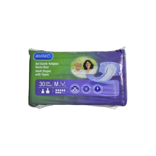 ALVİTA BEL BANTLI HASTA BEZİ 30 LU MEDİUM