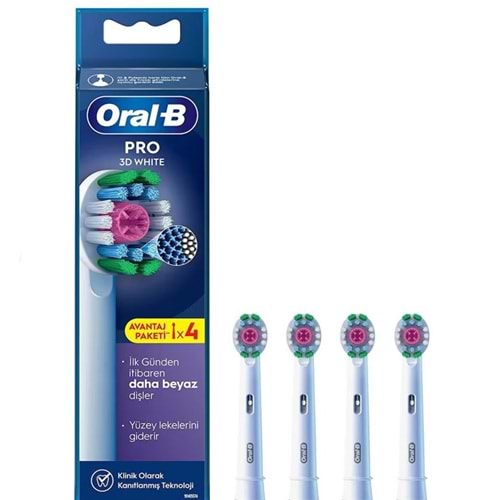 ORAL B ŞARJLI YEDEK BAŞLIGI 4 LÜ PRO 3D WHİTE