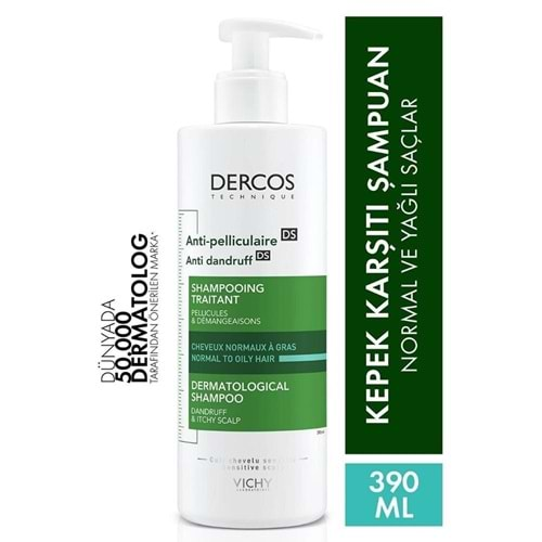 VICHY DERCOS ŞAMPUAN KEPEK KARŞITI 390 ML NORMAL VE YAĞLI