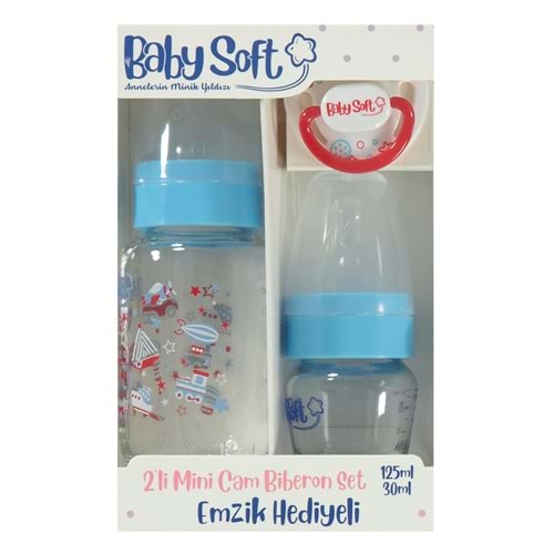 BABYSOFT 536 MİNİ CAM BİBERON 125 ML +30 ML SET