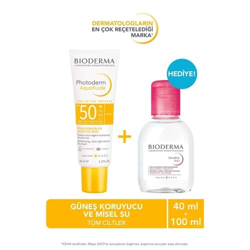 BİODERMA PHOTODERM AQUAFLUİD SPF50+ 40 ML+H2O HEDİYELİ