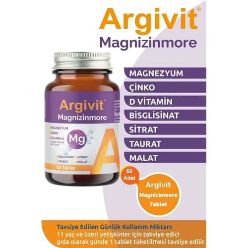 ARGİVİT MAGNİZİNMORE MAGNEZYU 60 TABLET