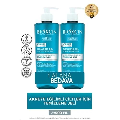 BİOXCİN ACNIUM YÜZ YIKAMA JELİ 500 ML 1+1 HEDİYELİ