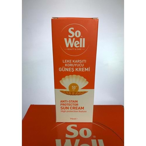 SO WELL GÜNEŞ KREMİ 50+ LEKE KARŞITI 75 ML