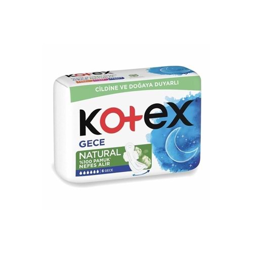 KOTEX NATURAL ULTRA GECE PED 6 LI