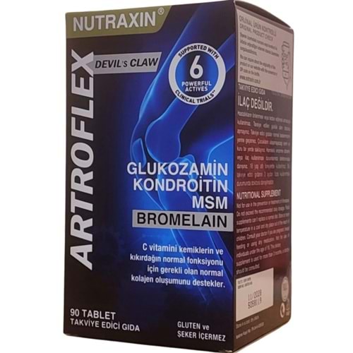 NUTRAXIN ARTROFLEX GLUKOZAMİN MSM BROMELAIN 90 TABLET ( EKLEM ÖDEM )