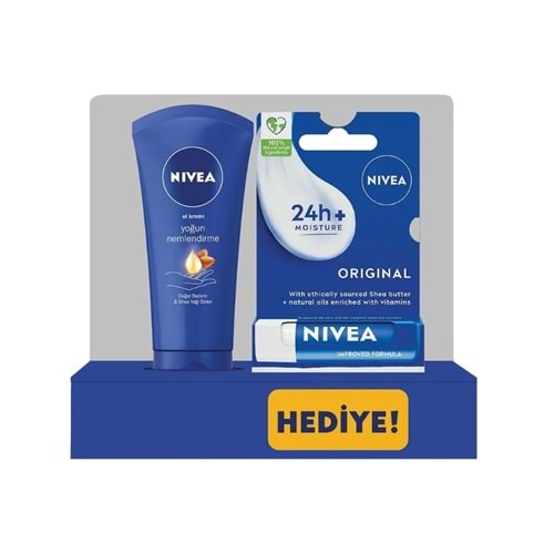 NİVEA YOĞUN NEMLENDİRİCİ EL KREM 75 ML+NİVEA DUDAK KREMİ