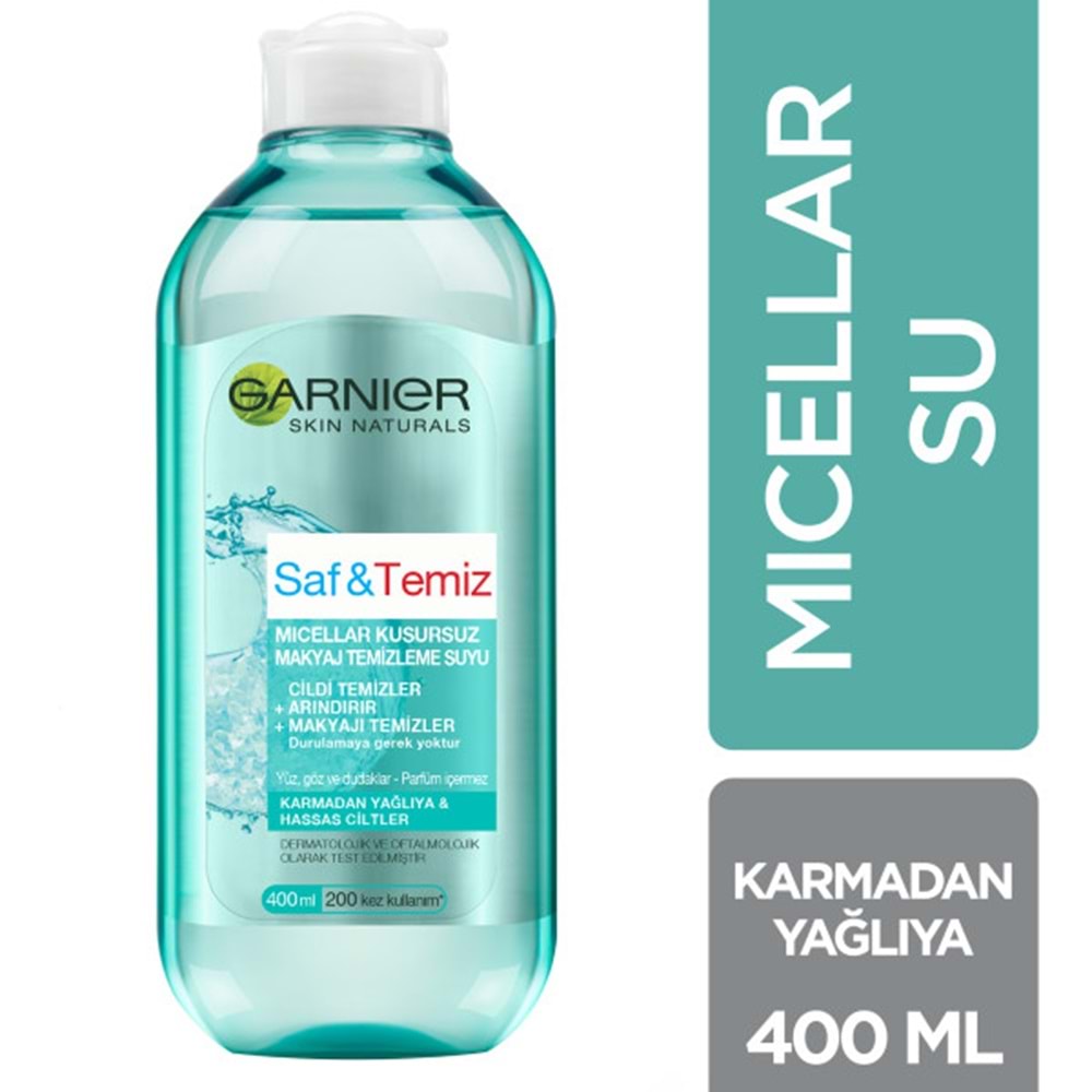 GARNIER SAF&TEMİZ MICELLAR MAKYAJ TEMİZLEME SUYU 400 ML