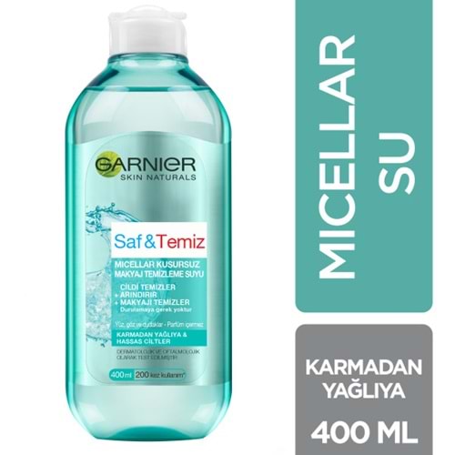 GARNIER SAF&TEMİZ MICELLAR MAKYAJ TEMİZLEME SUYU 400 ML